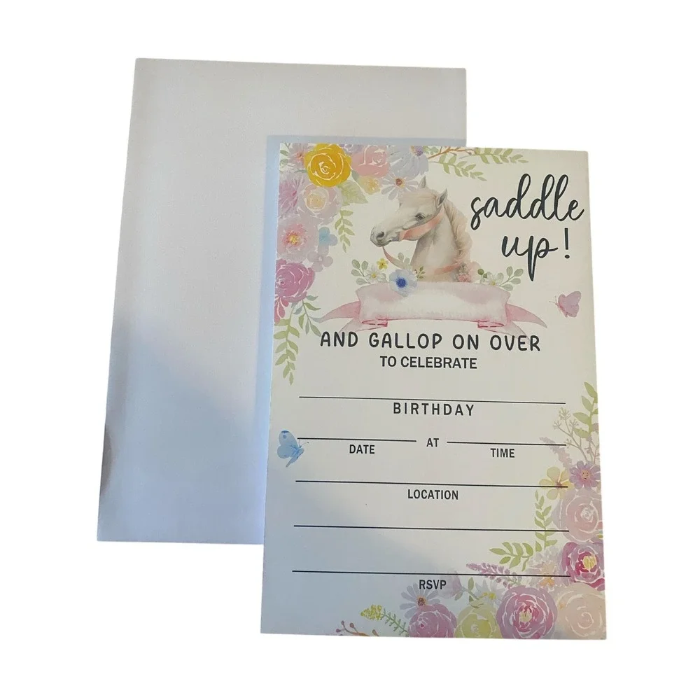 Girls Horse Birthday Party Invitations Saddle Up Gallop On Over For‎ Celebrate